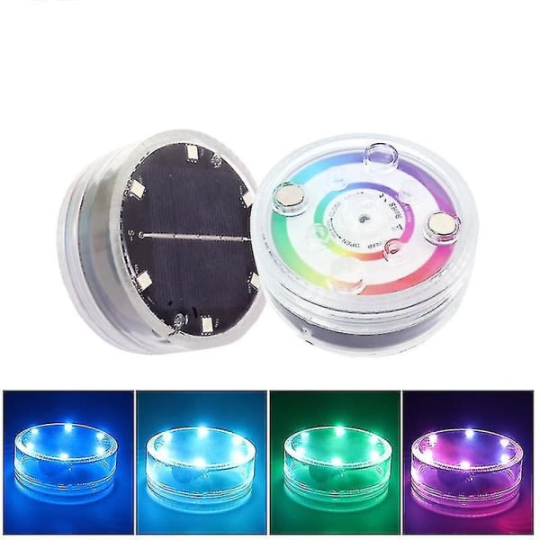 Solar flydende LED-lys sludløs Rgb Ip68 Vandtæt Multi Color Pool Light med fjernkontrol