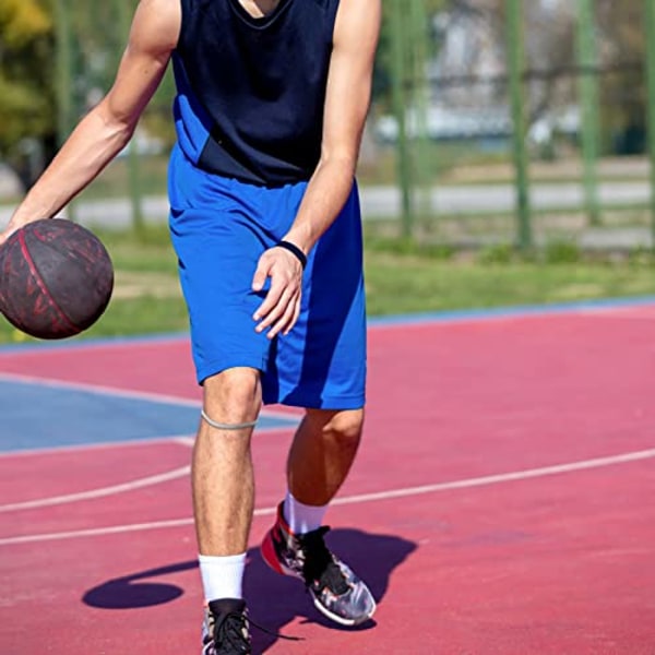 Knäskydd med patellastabilisator, tunt silikonband, basketknäband