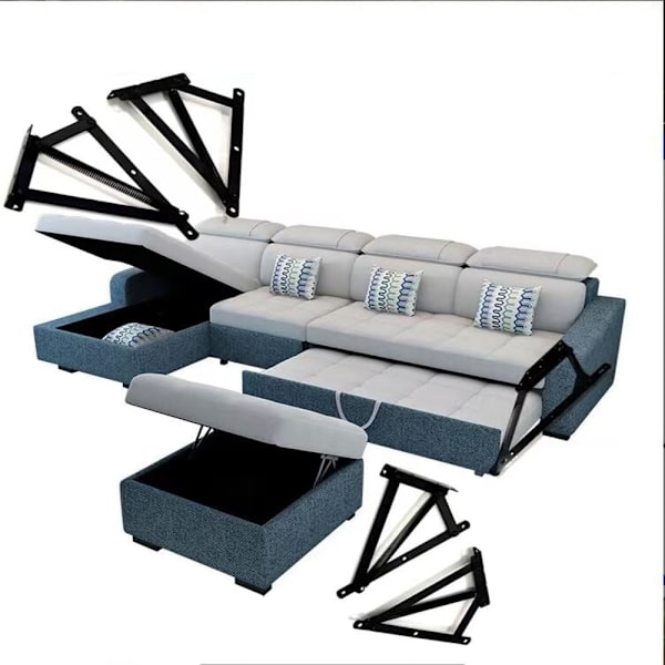 Svart soffa triangel fjäder gångjärn förvaringslåda sänglåda tillbehör soffa fällbar gångjärn 2st