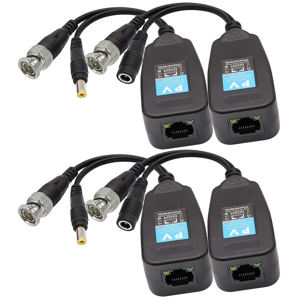 K Rj45 til Bnc Video Balun Sender Mottaker Hd-cvi/tvi/a