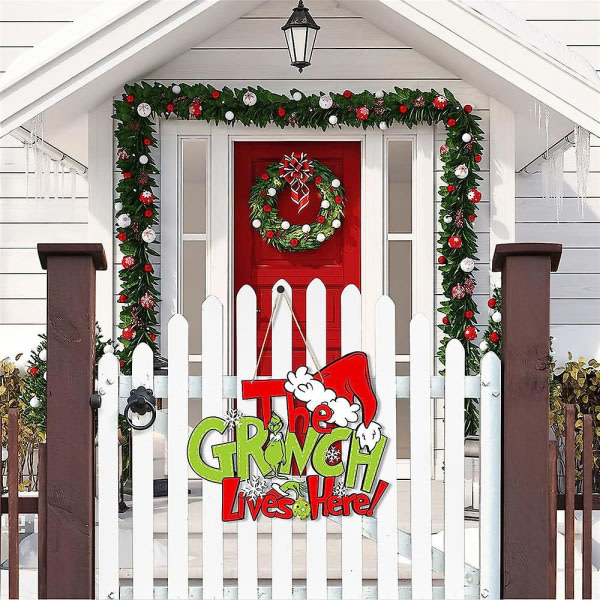 Julfest hängande skylt Trädörrskylt Stjäla dekorasjon for julgransdörr Väggträdsdekorationer inomhus utendørs