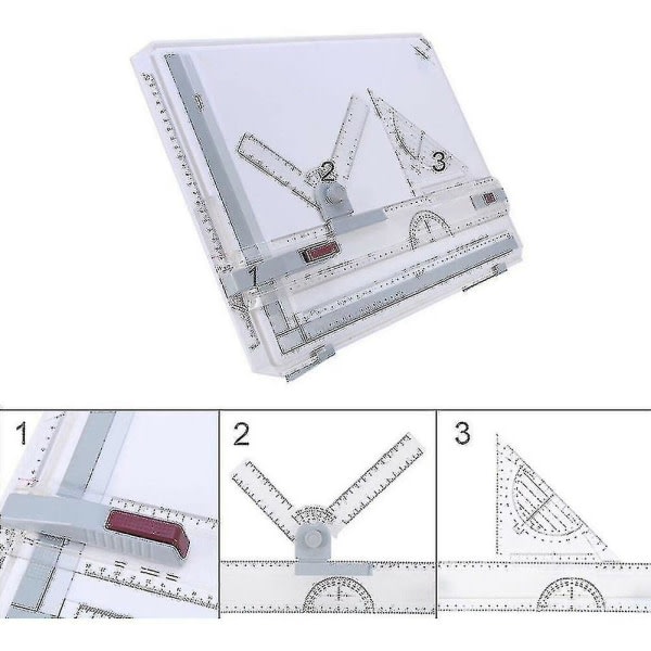 Tegnebord A3 Tegnebord med Parallel Bevægelse Vinkelmålesystem