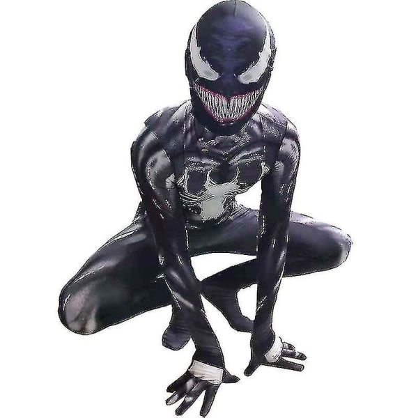 Lasten poikien Venom Spider-man Cosplay -asu Jumpsuit Fancy mekko 11-12 vuotta