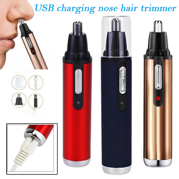 Presisjons nesehårtrimmer, USB elektrisk nesehårbarbermaskin for reisebrun