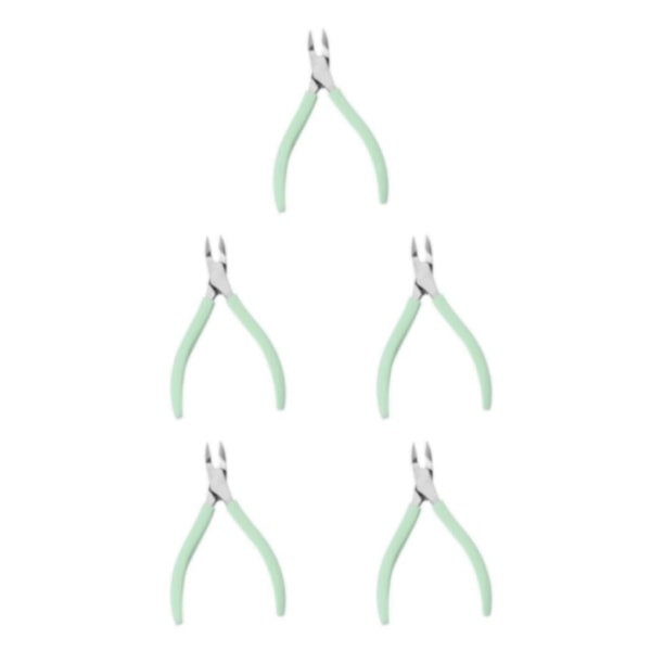 1/2/3/5 Nagelbandssax i rostfritt stål Anti-Slip Silikon Grön 11 x 6,8 cm 5 Set