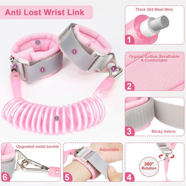 3 i 1 Toddler + Anti Lost Wrist Link, Kids Harne