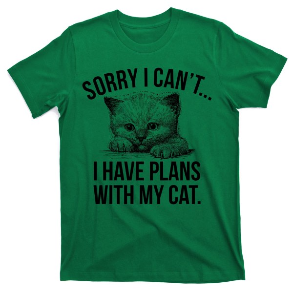 Anteeksi, etten voi tehdä suunnitelmia kissani kanssa hauska T-paita ESTONE L