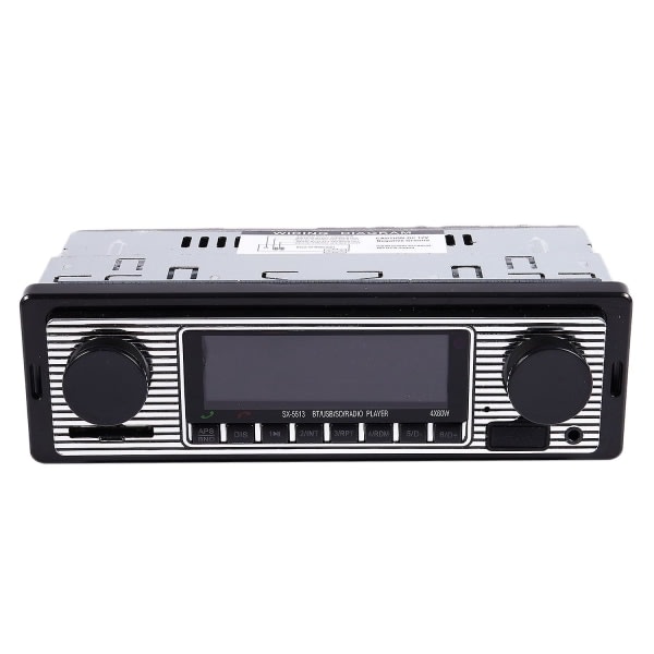 Bluetooth Vintage Bilradio Mp3-spelare Stereo USB Aux Klassisk Bilstereo Ljud -HG Svart