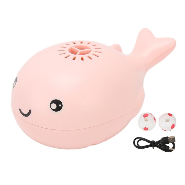 Whale Floating Ball Toy Tecknad stil USB-lading Bladløs Säker Holdbar Elektrisk Blåser Flytande Ball Toy For BabyPink