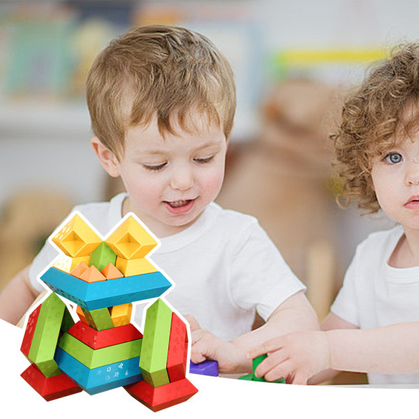 30st Changeables byggstenar för barn Hållbar tidig pedagogisk pusselleksak för pojkar Flickor Barnmönster
