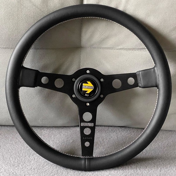 14 tum/350 mm til Momo Prototipo Style PU læder Racing Sportsrat - Rat og Horn
