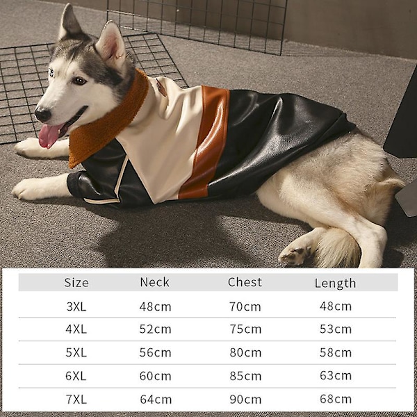 Husdjurskläder Vinter Varma Kläder För Stor Hund Cool Läderjacka Kappa 4XL