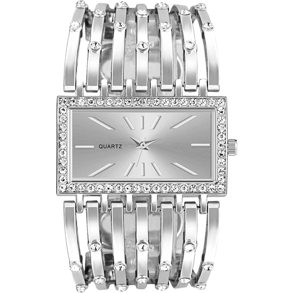 Watch, Bling Crystals Bangle Watch, Square Face