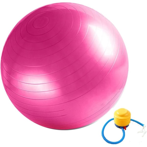 Sportboll Anti-Burst med bollpump Tjock Robust 300 kg Lastkapacitet Sportboll Balans Pilates Yogaboll för kontor hemmagym (65cm rosa)