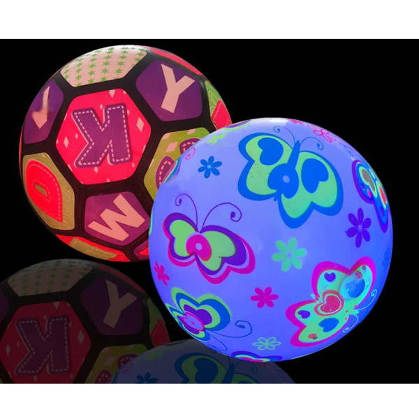 2:a självlysande bollen Blinkande leksak Kasta studsbollar Uppblåsbara leksaker 2st-stil Slumpmässigt