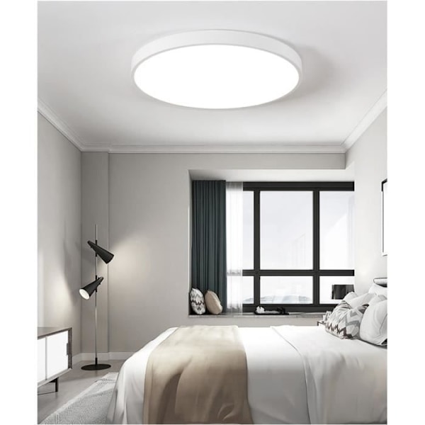 Vit LED-taklampe 20W, taklampe 1700LM 4000K Ø40*5cm Passer for soverom, balkong, spisestue, studie Vit
