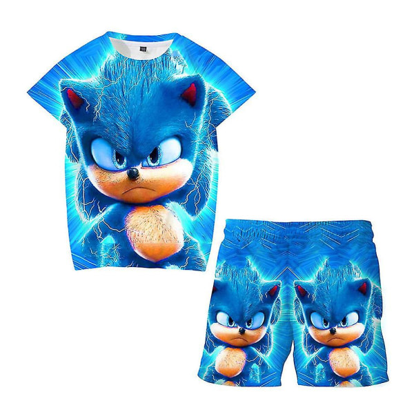 5-10 år Kid Sonic Summer Tops Shorts Outfit Set
