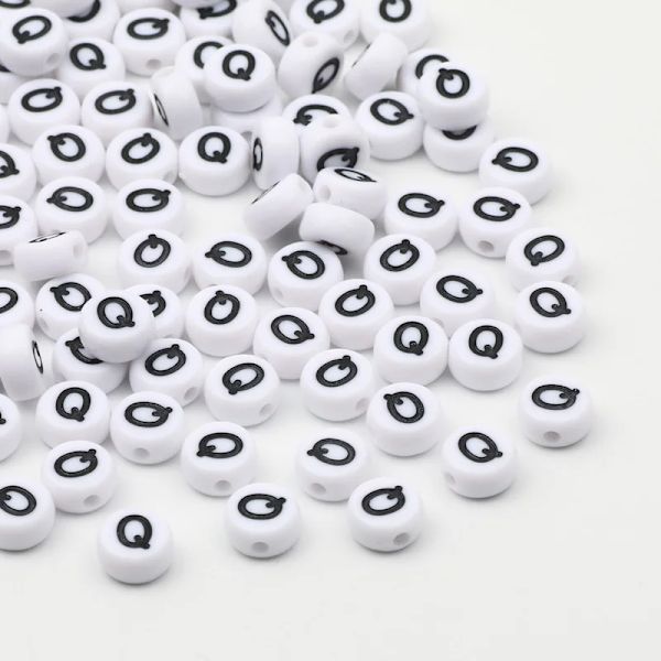 7x4mm akryyliset aakkoshelmet DIY-korujen valmistukseen 50/100/200kpl[YD] Q