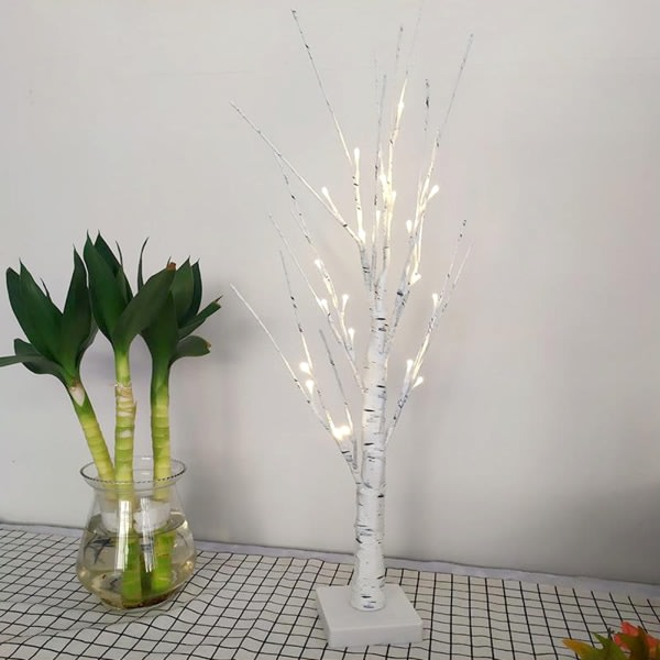LED julgranslampa prydnad Glödande julgren Ljusdekoration konstgjorda träd jul skrivebordsprydnad
