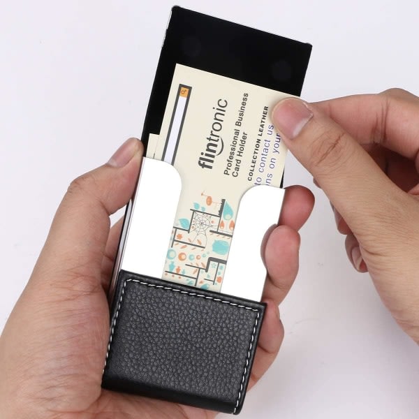 Visitkortshållare - Kreditkortshållare i PU-läder, Slim Sta