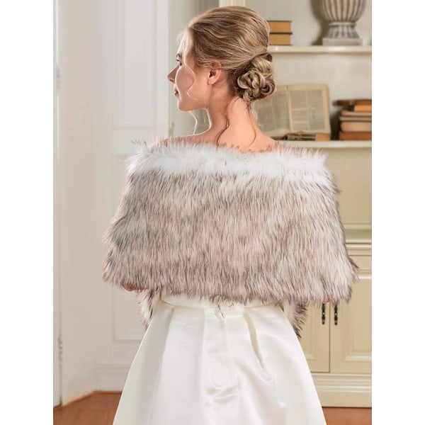 Fuskpäls Sjal Bröllopsfuskpäls Wraps och Sjalar Brudfuskpäls Stola Vinter Cape Bolero