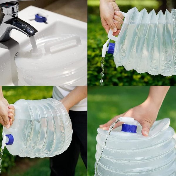 Hopfällbar vannbeholder，Bärbar og BPA-fri vanntank Vattenkanna Hinkar Förvaring för husvagnar Camping Vandring Resor BBQ Resor Utomhusanvändning
