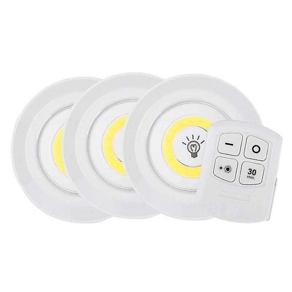3-pack Självhäftande LED-spotlight med Fjärrkontroll (1-pack)