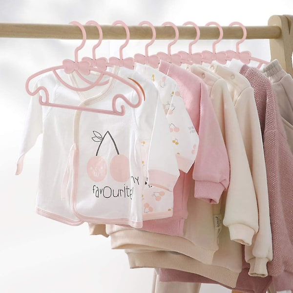 20 stykker babytøjsbøjler, skridsikre bøjler til småbørn (farve: pink)