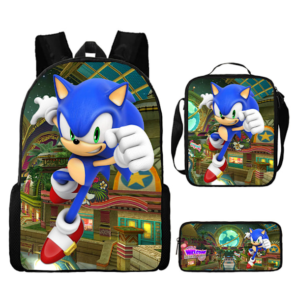 Sonic skolväska för barn, matkasse, pennfodral set om tre - spot sales 34