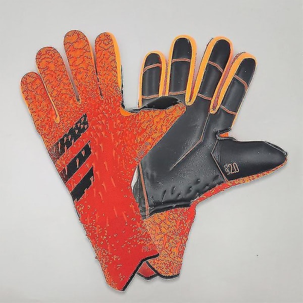 Målvaktshandskar Premium Quality Fotboll Målvaktshandskar Fingerskydd Orange 8