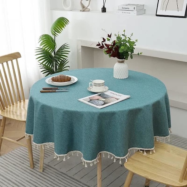 Tablecloth with Modern Classic Design, Waterproof and Stain Resistant, Nordic Round Tablecloth, Used for Decoration at Weddings, Restaurants H H 110cm - table within 70cm