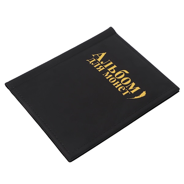 Myntsamlaralbum med 250 fickor, transparent PVC, tjock, vattentät, svart