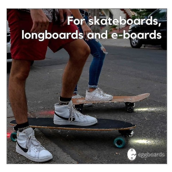 Led Skateboard Lights Underglow - Longboard Lights USB Opplastingsbar fram og bak. Idealisk tilbehör for elektriske skateboardlampor (svart)