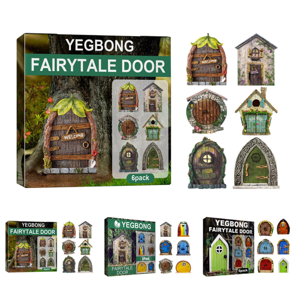 Gnome Fairy Doors Set för trädgårdsträd Gåvor för trädgårdsdekoration 3