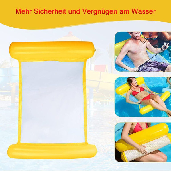 Puhallettava kelluva sänky, uima-altaan puhallettava riippumatto, allastarvikkeet (keltainen)