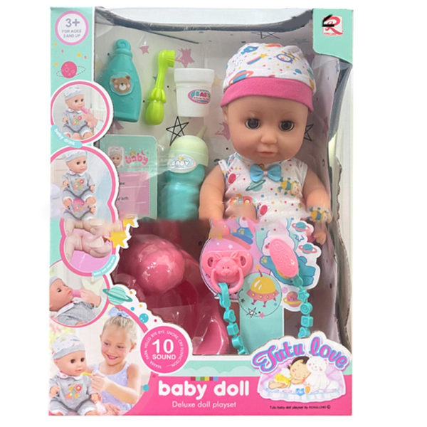 Newborn Baby Doll Set Simulering Mjuk Vinyl Naturtrogen Baby Doll Med Tandborste Napp Toalett