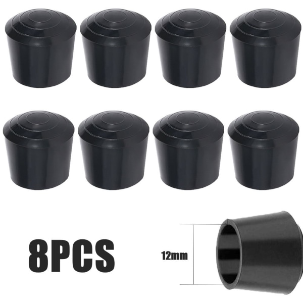 8 stk Stolsbenbeskyttere i Gummi 12MM 12MM 12mm 12mm
