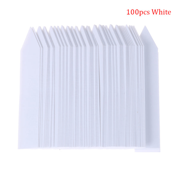 100 kpl 10x2CM Muovikasvien merkit Merkki Kasvi Tag Valkoinen