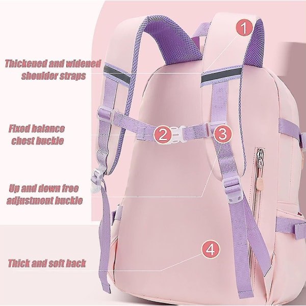 Bunny Backpack, Kawaii Bunny Backpack för flickor, vattentät Kawaii Bookbag med stor kapacitet för class 1-6 (blå, stor)