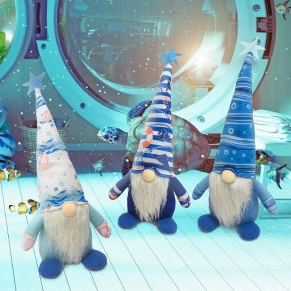 Ocean Festival Gnome Doll Happily Plysch Ansiktslös Docka Sommar Marint Teema Dvärg För Bordsskiva Inredning Typ A