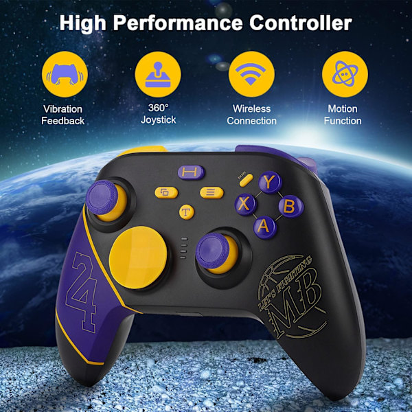 Svart trådlös spelkontroll, 2.4G trådlös spelkontroll, Bluetooth-kontroll för Xbox One/Xbox One S/Xbox One X/Xbox Series X/PS3/PC