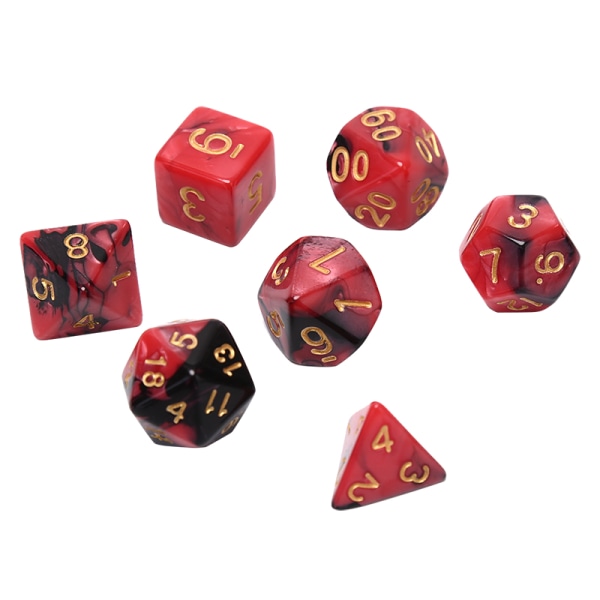 49 stk Akryl Polyhedral Dice med pose for spillmoro