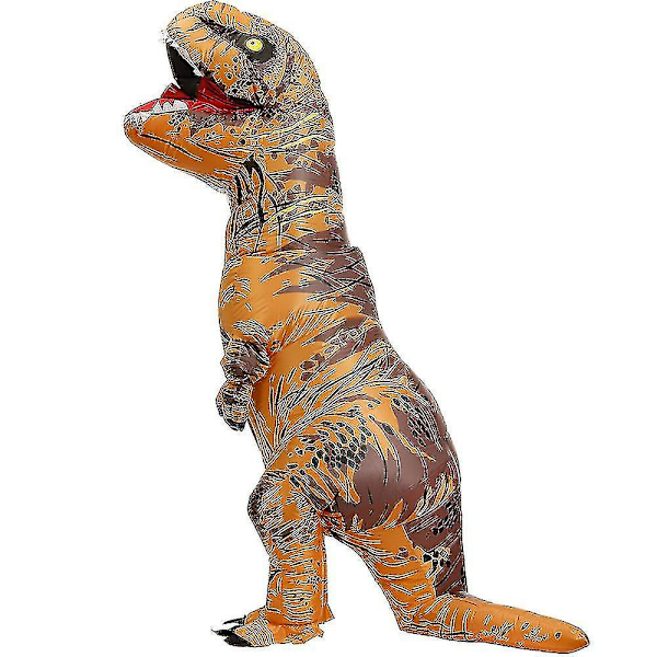 Barn och vuxen dinosaurie uppblåsbar cosplay dräkt T-rex anime tecknad festklänning Halloween kostym red
