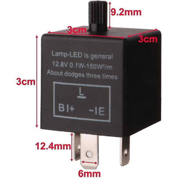 3-stifts justerbar blinker for LED-blixt Cf13 Jl-02 Ep34 elektronisk blinkrelä 12v 0.1w-150w Hy