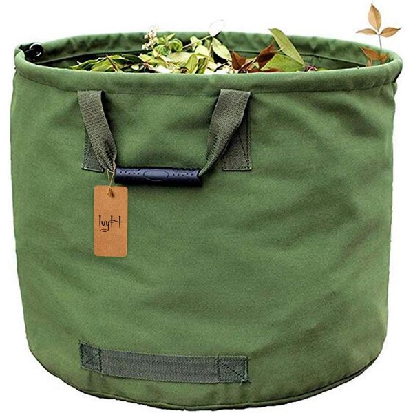 Trädgårdsavfallspåsar Heavy Duty med handtag, Green Leaf Bag med Military Canvas Tyg
