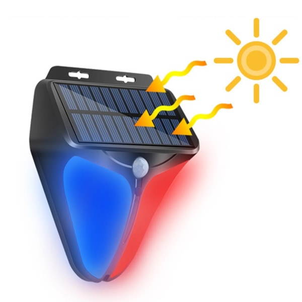 Solar Powered Wireless Strobe Light Siren Vattentät Fl