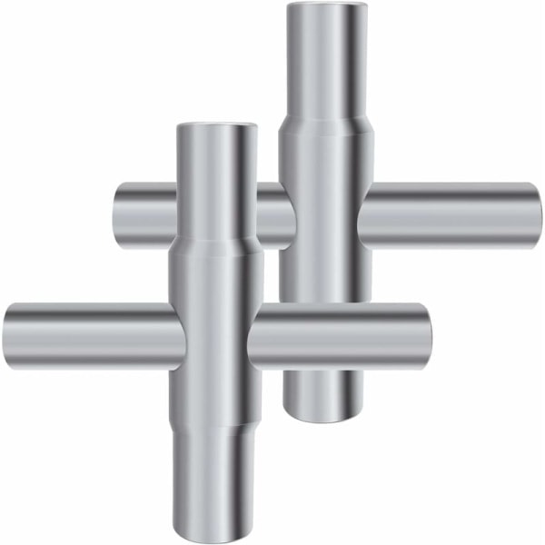 2 fyrkantsnycklar i stål för blandare, ventiler, kranar