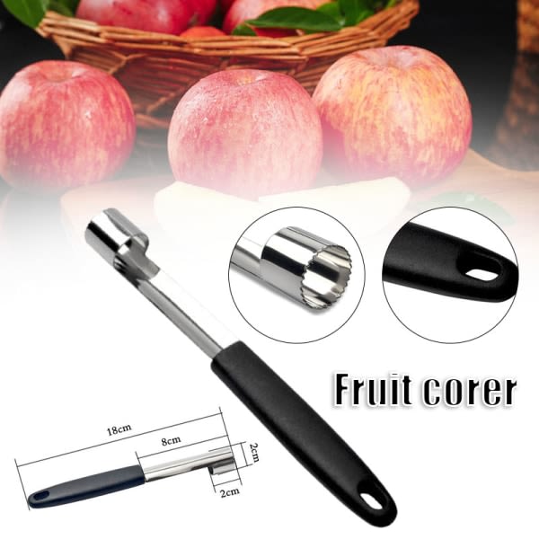 Fruit Apple Corer Enkel kärnborrning i rostfritt stål Handhållen Ananas Coring Köksverktyg för Pear Cupcake Röd A