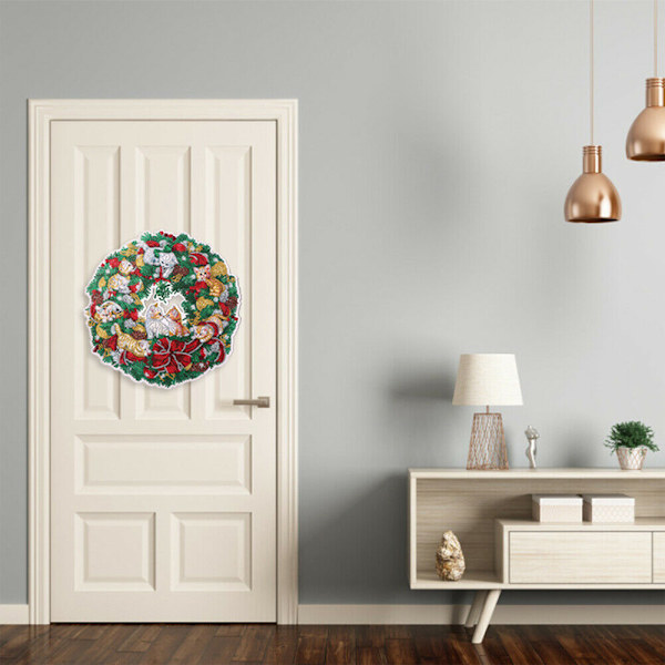5D DIY Diamantmålning Jul Kristallkrans Hängande Dekor E