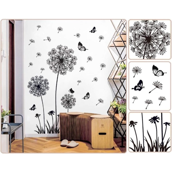 Wall sticker black (165x130 cm) butterfly plant branch tree